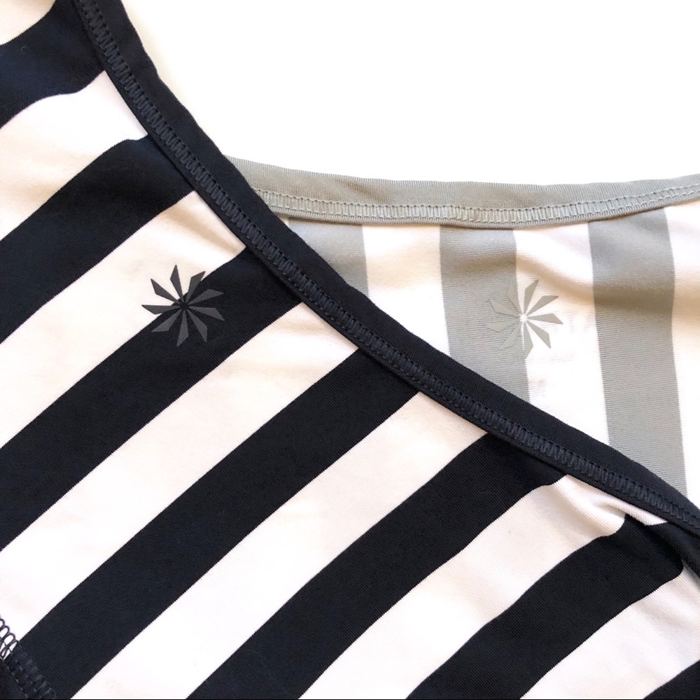 Athleta Bundle! Grey & Navy Striped Workout Tank - Picture 3 of 7